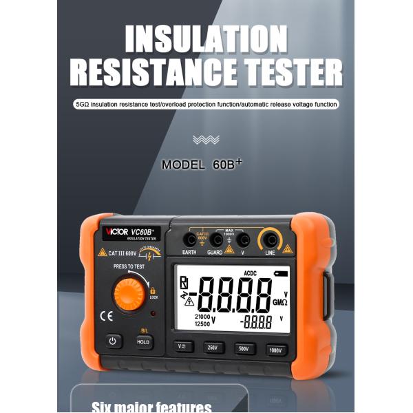 VICTOR VC60B+ Digital Insulation Resistance Tester Высококачественный ЖК-экран 5000 слов с четким почерком