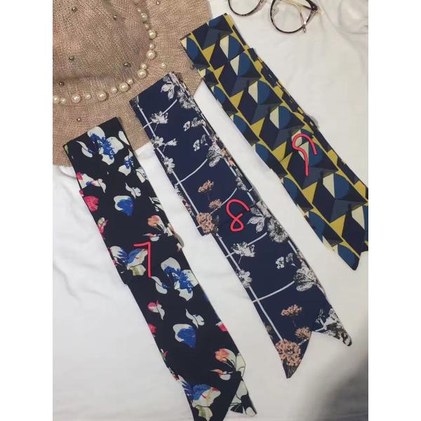 2017 wholesale assorted viscose ribbon seersucker Imitated silk neck scarf for women 8*150cm