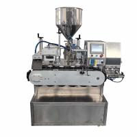 Máquina de llenado automático de aceite de mano de aluminio neumático de doble cámara doble de tubo de llenado de sello