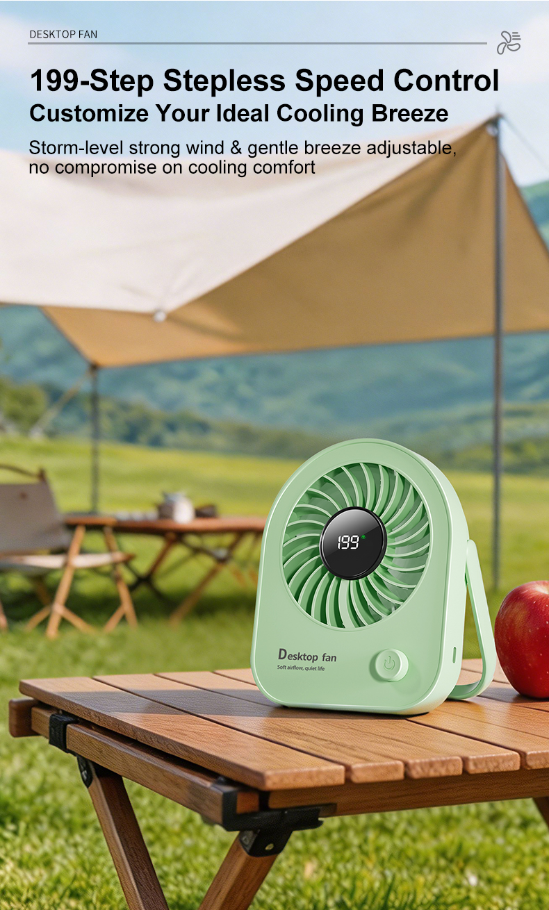 Factory OEM ODM Desktop Fan Customizable Battery Capacity Custom Colors Custom Injection Molds Rechargeable Portable Table Fan