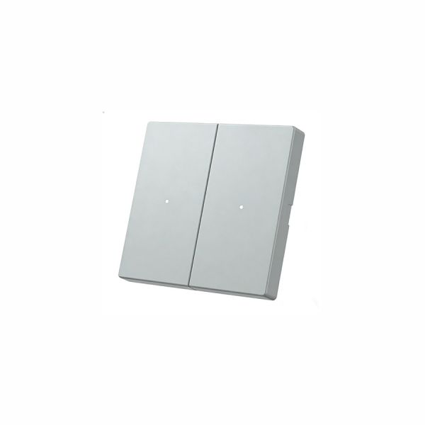 MTN625260 System M 2-Gang Rocker for Push-button Module Aluminium Metallic Premium Metal Finish