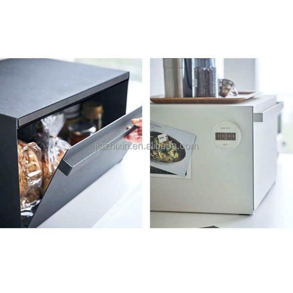 Cabinet Living Room Magnetic Door Steel Stacking Bread Boxs Coffee Machine Organize Rack Kitchen Countertop Spice Storage Shelf
