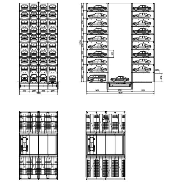 5-15 Levels Fully Automatic Vertical Lifting Parking System PPY