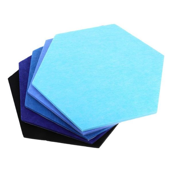 Eco Friendly Hexagonal Acoustic Wall Panels For Office Space 1200g/sqm 1500g/sqm Density