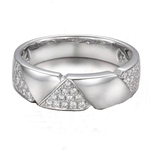 18K White Gold 0.3 Carat Diamonds  Wedding Band Ring for Women (GDR007)
