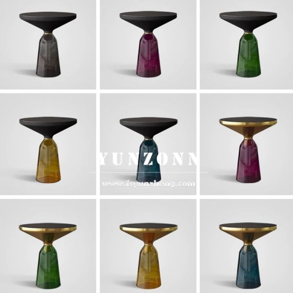 Nordic Luxury Simple Design Round Glass Side Table Modern Living Room Furniture for Home and Hotel for Dining and Weddings