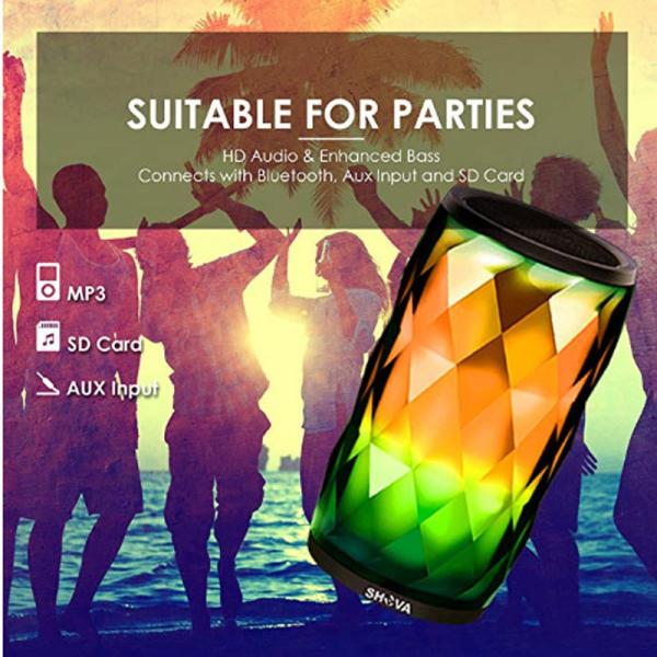 LED Colorful Glare Rhythm Lights Bluetooth Speaker Waterproof Portable Card Subwoofer