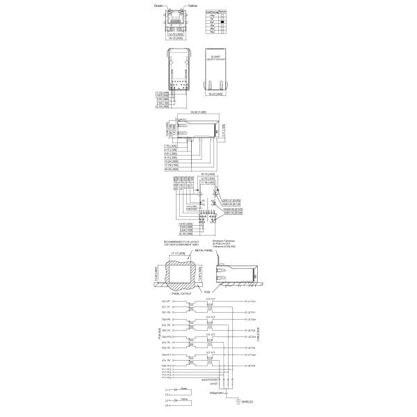 One Port Magnetic Ethernet Jack 10G Base T Transformer Support UPOE+