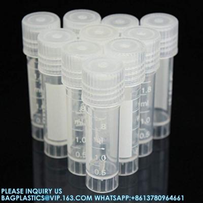 2ml Graduated Plastic Cryovial Cryogenic Vial Tube Self Standing With Cap 10ml Lab Plastic Frozen Test Tubes Vial Seal