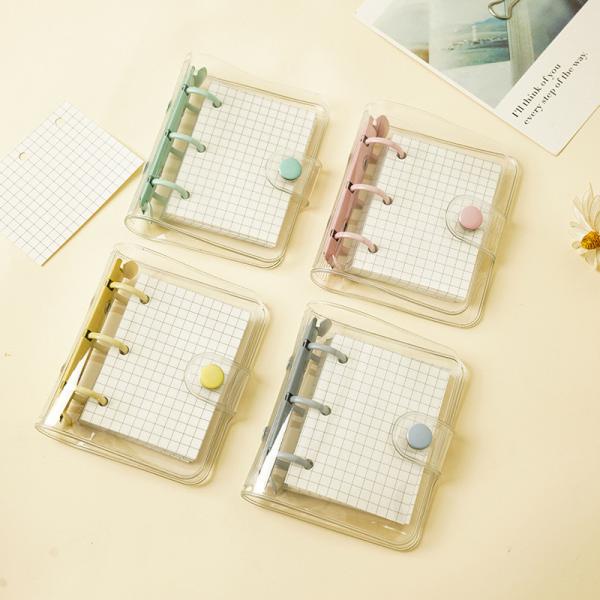 カスタマイズされた 可愛い3穴 ゆるい葉っぱ 書き換え ノートブックカバー ミニPVCファイルフォルダー ポータブル