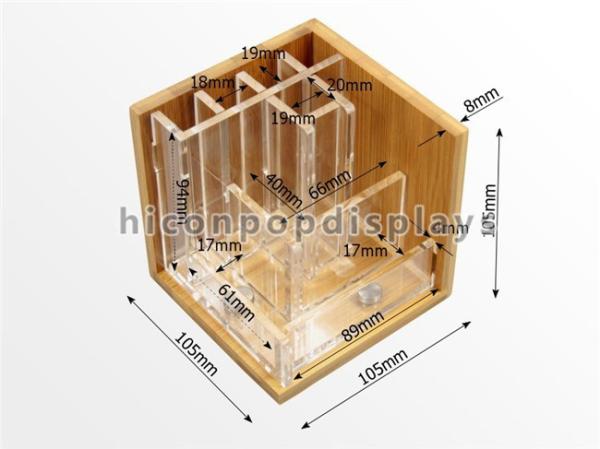 Countertop Stationery Wooden Display Racks Acrylic Wood Pen / Knife Display Stand