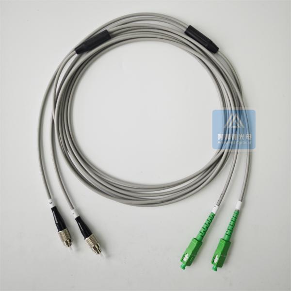 2F Cordon de patch blindé 2m SC APC FC UPC Connecteur 3,0mm Jacket en PVC gris