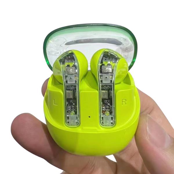 Transparent TWS Wireless Headphones Noise Canceling With Led Light