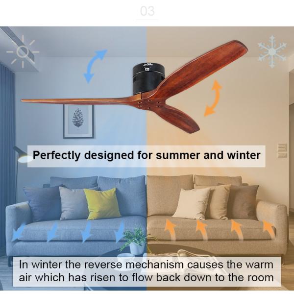 1stshine Moderno nórdico 3 lâminas de madeira flush ventilador de teto temporizador incluído para sótão sala