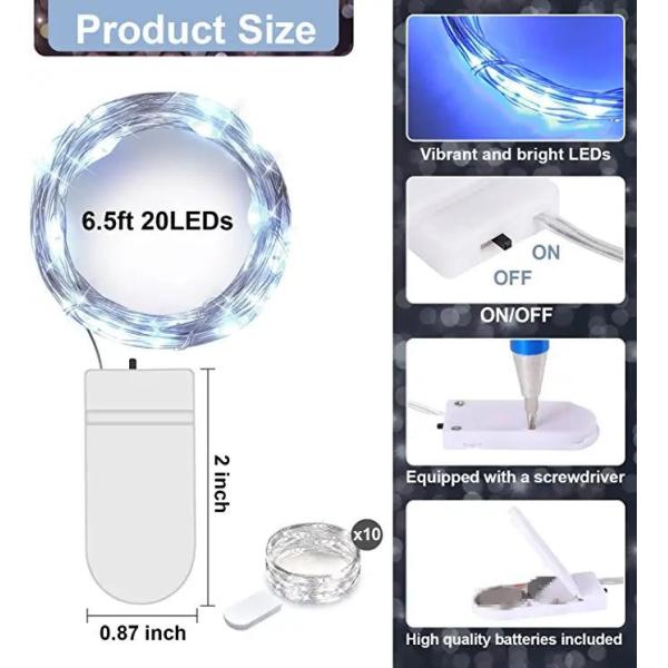 Multicolor Battery Operated Flashing Light Mode Silver Wire Mini For Festival Decoration