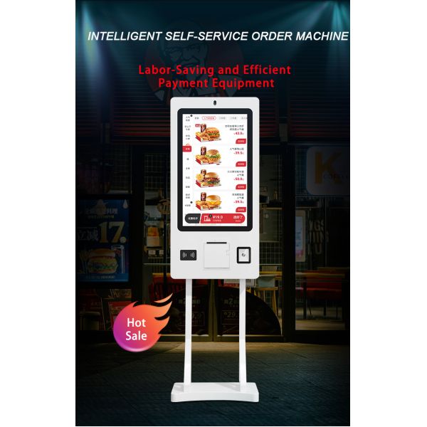 MJK 21.5 Inch Interactive Self Service Payment Kiosk 10-Point Capacitive Touch Screen SDK Enabled Android OS for Fast Food