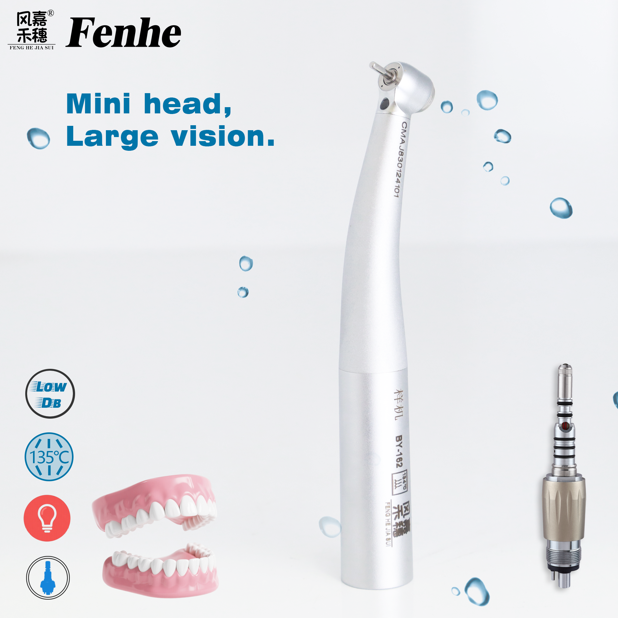 Ceramic Bearing Dental High Speed Handpiece with 390-420nm Wavelength and Kavo-type Connection