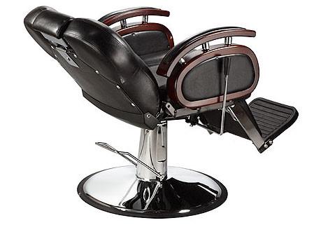 Reclining Backrest Salon Barber Chair Brown With PU Leather Materials 48.5 KGs