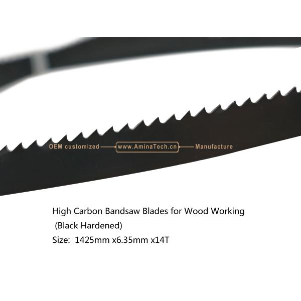 Aminatech High Carbon Bandsaw Blades for Wood Working (Black Hardened) Size: 1400/1425mm X6 X14T