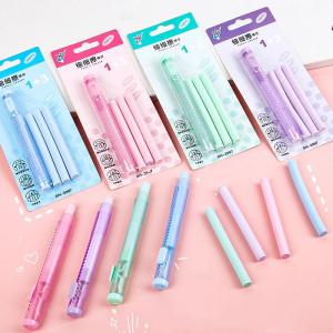 Macaron Colored Tube Eraser Push Pull Type Soft Rubber Erase Clean