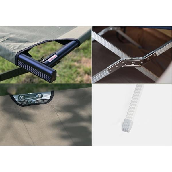 Outdoor Aluminum Tube 1200D Oxford Folding Camp Bed  Khaki Color 190x74x40CM