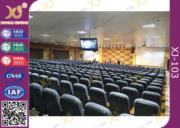 Upholstery Cold - Rolled Steel Footrest Audience Seating Chairs With Writing Tablet