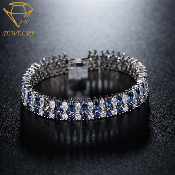 Colorful Brass 7.3 Inches Diamond Women's Bracelets AAA Stone