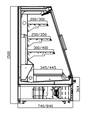 SEMI MULTIDECK REFRIGERATED DISPLAY CABINETS WITH GLASS DOOR