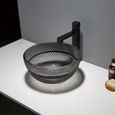 dissipadores Gray Glass Vessel Bathroom da vaidade da bancada de 175mm