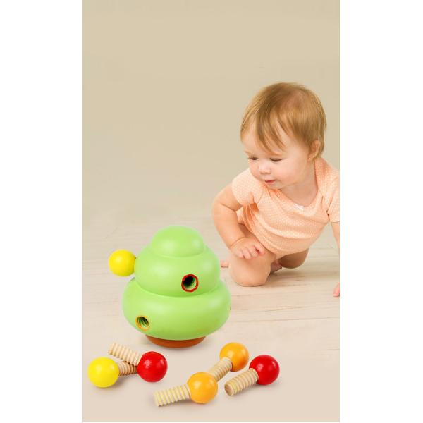 Early Childhood Development Nut Tree Disassembly Screw Wooden Toy ISO9001