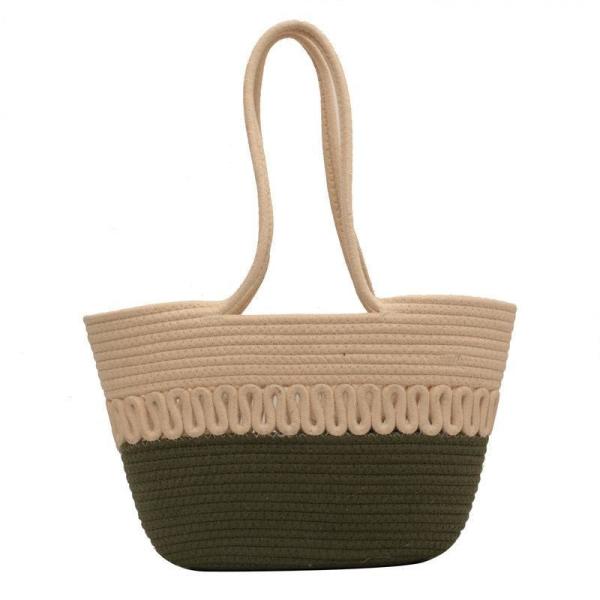 Straw Tote Bag for Women Handwoven Cotton Straw Shoulder Bag Crochet Tassel Beach Bohemian Purse for Women