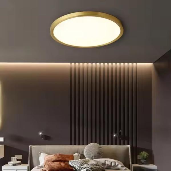 Modern Gold Body White Acrylic Shade Ceiling Lamp Living Room Round 24W 36W 54W LED Metal Ceiling Light
