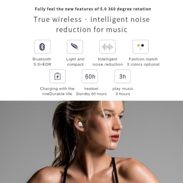 Наушника Bluetooth наушников Tws наушников Bluetooth 5,0 наушники беспроводного мини хэндс-фри резвятся телефон шлемофона игры Earbuds