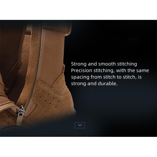 3515 Military Leather Boots Brown EVA Insole Tactical Boots With Zipper