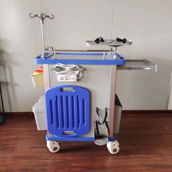 Hospital Emergency Cart With Secure E Lock Defib Tray CPR Board Ample Space