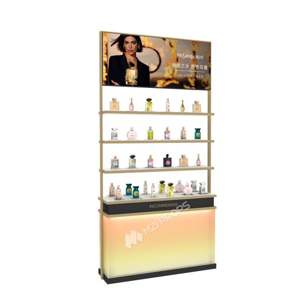 Perfume Shop Display Furniture Transparent Showcase Cabinet With Led Light Box For Retail Store Design And Cosmetic Store Decoration