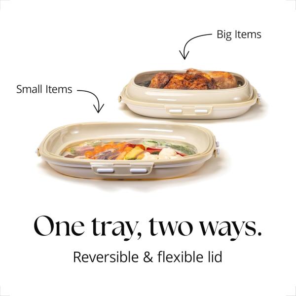 Square Silicone Food Tray BPA Free Reusable Stackable for Kitchen Vegetable Storage