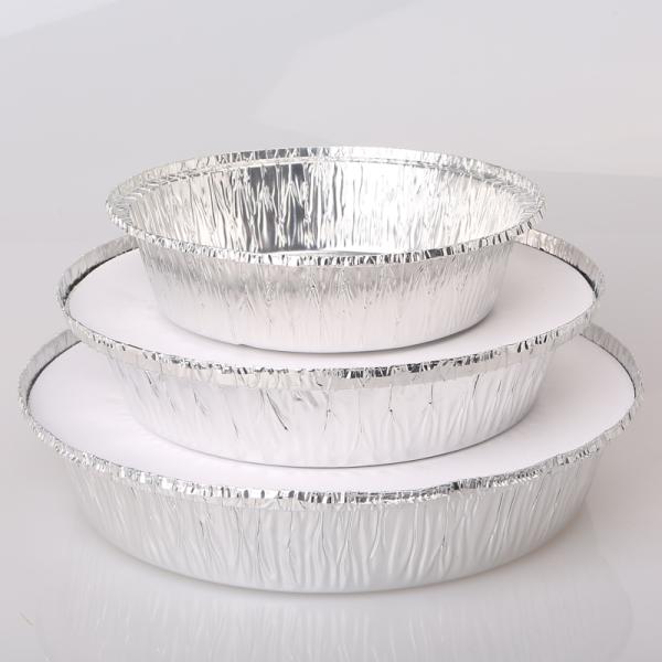 Disposable Aluminum Round Foil Trays 8 Inch Pizza Pie Baking