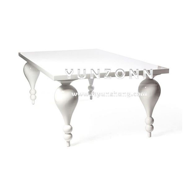 Modern Stainless Steel Rectangle Dining Table With Four Big Legs for Outdoor Events Hotels Restaurants and Halls