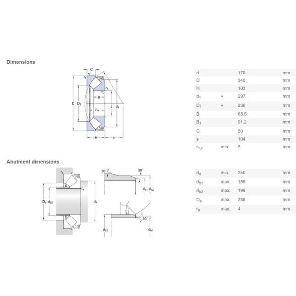 NSK 29434E Spherical Roller Thrust Bearing Durable 170×340×103mm for Steel Making Machinery