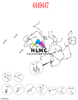 4449447 HITACHI Excavator ZX200-3 ZX210-3 ZX240-3 Diesel Engine Wiring Harness Pump Harness