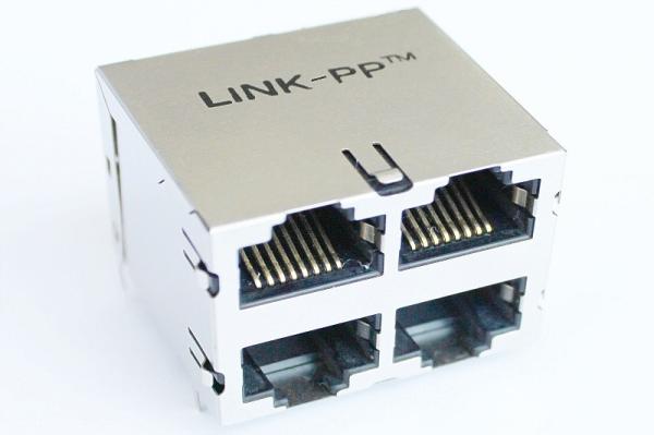 PC Mainboard RJ45 apilado estándar Magjack con la Etiqueta-para arriba SI-30159-F del LED