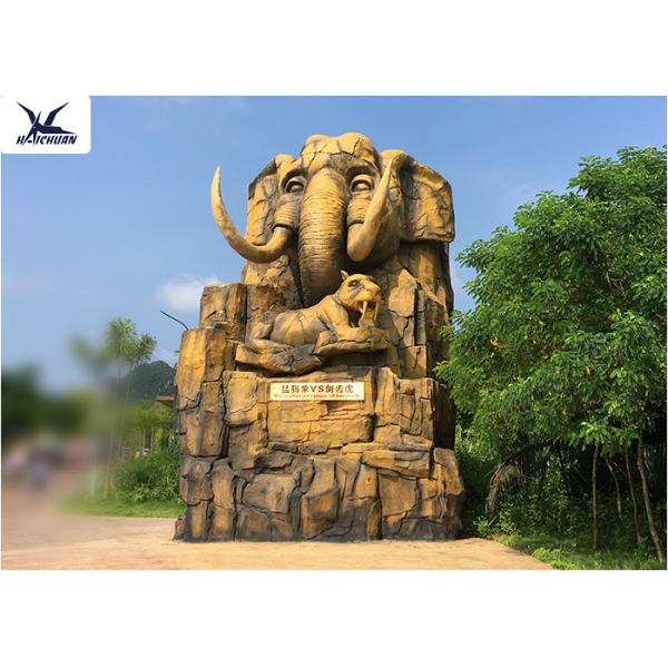 Attractive Outdoor Giant Fiberglass Animal Sculptures , Custom Life Size Statues 