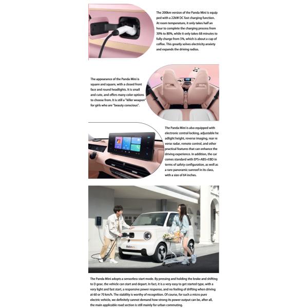 Взрослый электрический электромобиль Малый автомобиль Geely Panda Использованный компактный автомобиль Быстрая зарядка