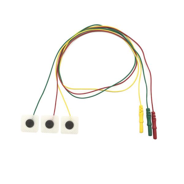 Compatible Disposable ECG Leadwires Electrode 3 Leads IEC Individual Pack