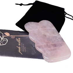 Natural Rose Quartz Gua-Sha Tool Wave Shape Massage Therapy with Engrave Logo