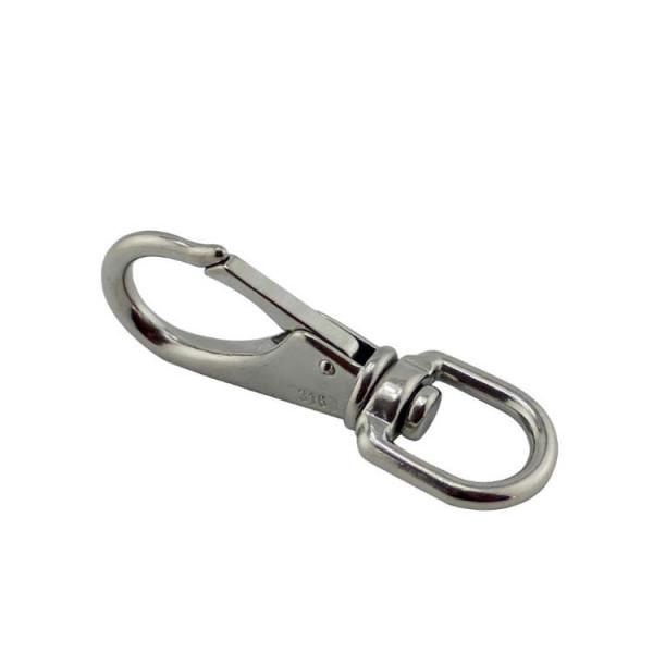 Polished Finish Stainless Steel Key Chain Hook Dog Leash Swivel Carabiner Snap Hook