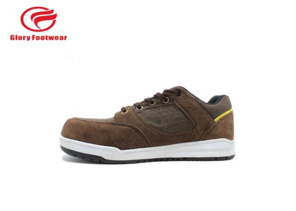 Brown Rubber Sole Sport Safety Shoes For Climbing / Hiking With 200J Steel Toe Cap