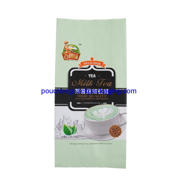 Food grade custom printed side gusset bag plastic, foil side gusset pouch for tea
