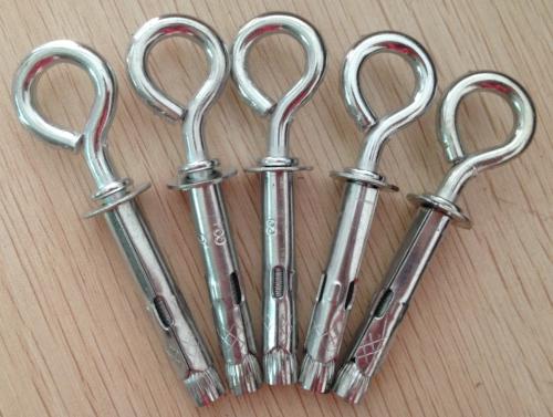 Carbon Steel Eye Bolt Concrete Sleeve Anchors / Wedge Anchor Yellow Zinc Color